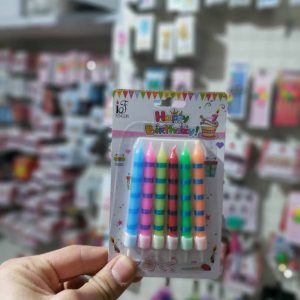 خرید آنلاین شمع رنگی و طرح دار مدل مدادی در پک 6 تایی مناسب تولد