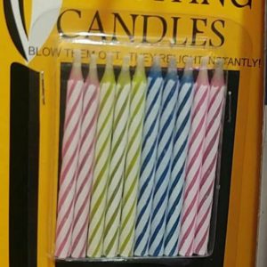 سفارش آنلاین شمع سوپرایز جادویی رنگی در پک 10 تایی با پایه سفید جدا
